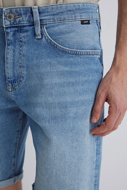 Erkek Brian Lt Street Comfort Jean Şort 0418481309 Mavi - Thumbnail