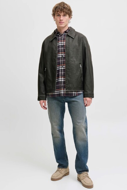 Erkek Casablanca Pu Ceket 12278839 Siyah - Thumbnail