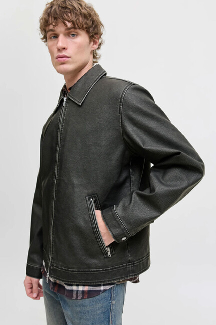 Erkek Casablanca Pu Ceket 12278839 Siyah - Thumbnail