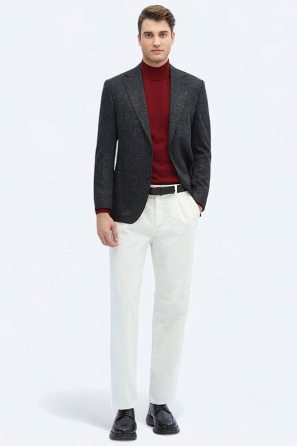 Erkek Comfort Fit Yün Karışımlı Örme Ceket CK-2625 10150796 Siyah (2)