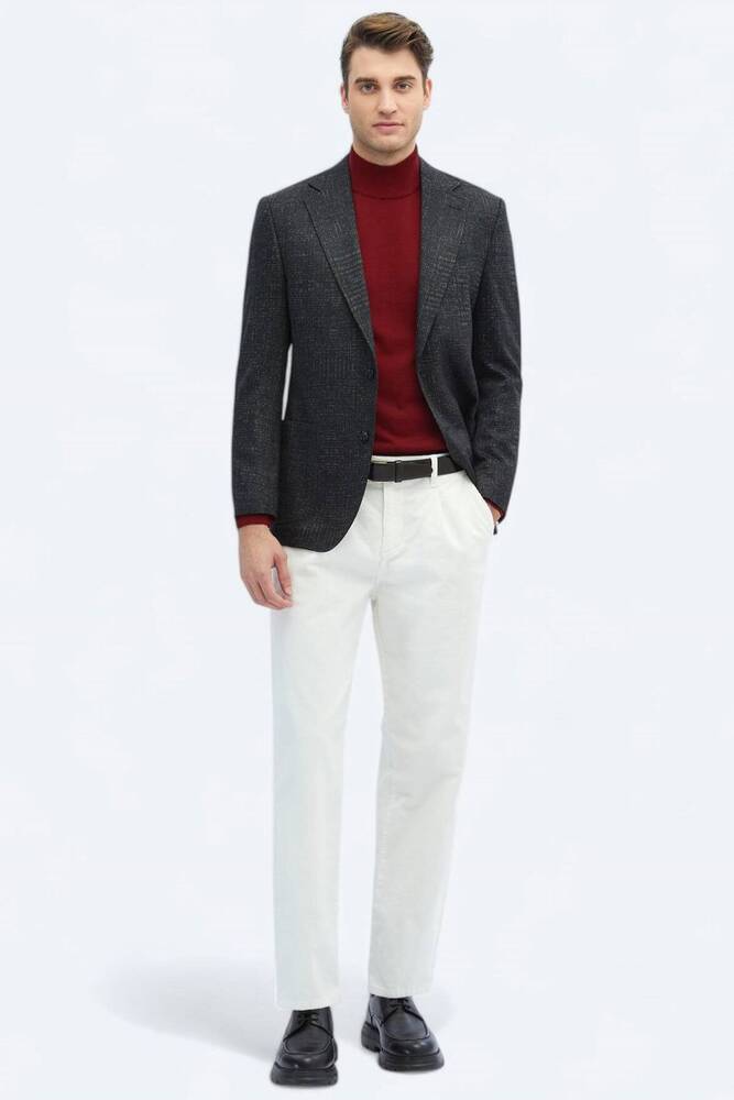Erkek Comfort Fit Yün Karışımlı Örme Ceket CK-2625 10150796 Siyah 