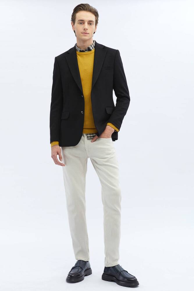 Erkek Modern Fit Yün Karışımlı Ceket CK-753 10152097 Siyah 