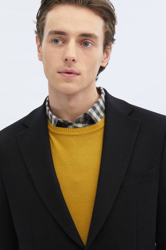 Erkek Modern Fit Yün Karışımlı Ceket CK-753 10152097 Siyah 