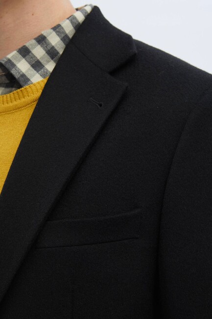 Erkek Modern Fit Yün Karışımlı Ceket CK-753 10152097 Siyah - Thumbnail