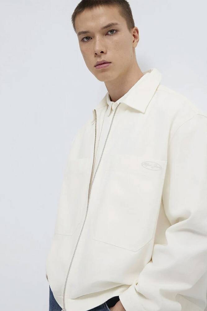 Erkek Cepli Fermuarlı Gömlek 0211861-70057 Beyaz 