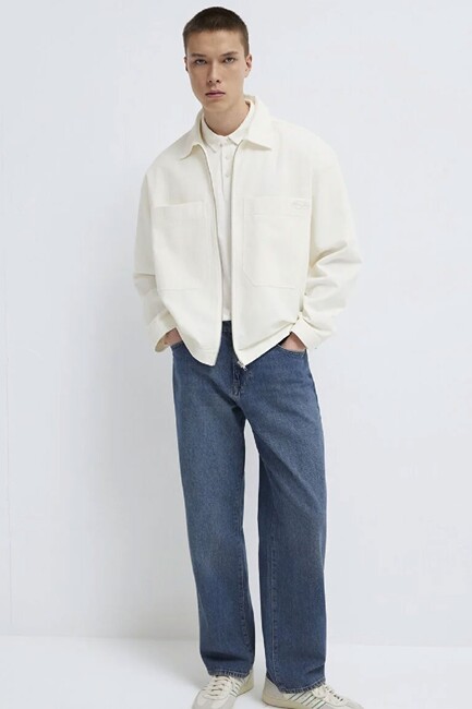 Erkek Cepli Fermuarlı Gömlek 0211861-70057 Beyaz (2)