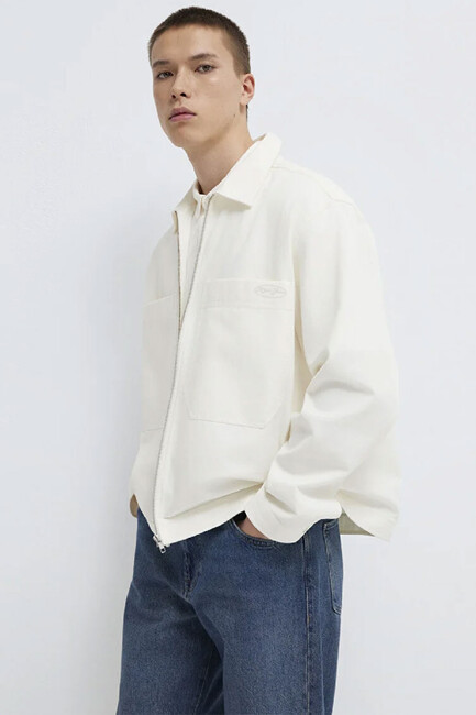 Erkek Cepli Fermuarlı Gömlek 0211861-70057 Beyaz (3)