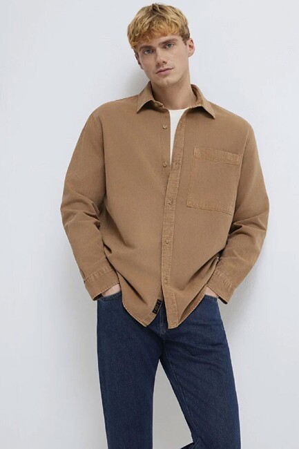Erkek Cepli Gömlek 0211827-88616 Kahve (1)
