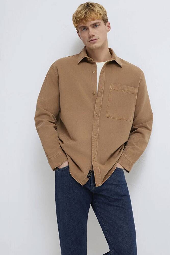 Erkek Cepli Gömlek 0211827-88616 Kahve 