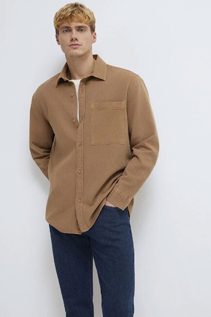 Erkek Cepli Gömlek 0211827-88616 Kahve (3)