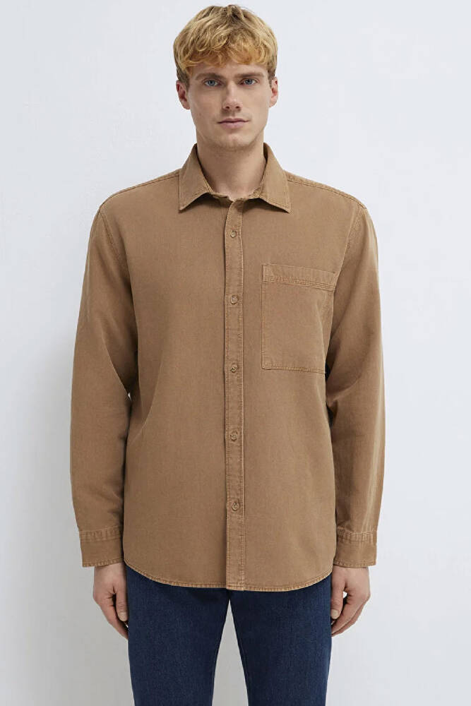 Erkek Cepli Gömlek 0211827-88616 Kahve 