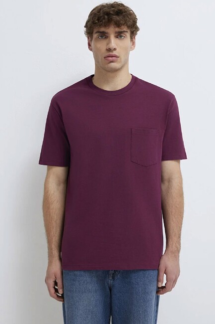 Erkek Cepli Tişört 066248-70670 Mor (3)