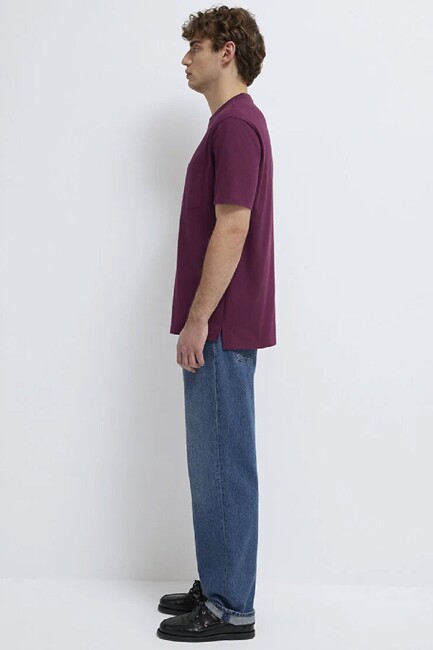Erkek Cepli Tişört 066248-70670 Mor - Thumbnail