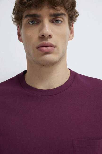 Erkek Cepli Tişört 066248-70670 Mor - Thumbnail