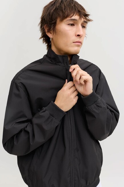 Erkek Charge Stand Collar Bomber Ceket 12288895 Siyah - Thumbnail