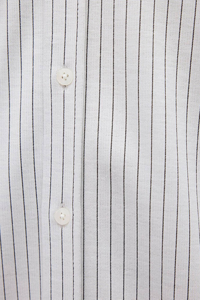 Erkek Çizgili Gömlek 0211248-900 Siyah 