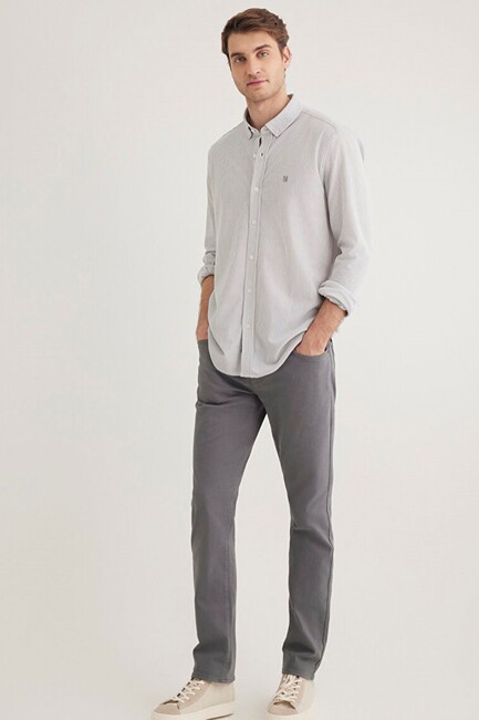Erkek Çizgili Gömlek 0211402-82577 Gri (2)