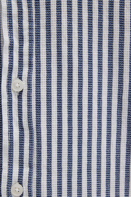 Erkek Çizgili Gömlek 0211692-90911 Lacivert - Thumbnail
