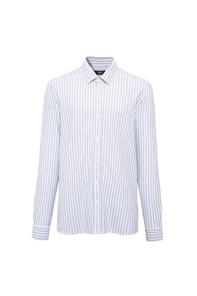 Erkek Çizgili Gömlek 0211828-91402 Mavi 