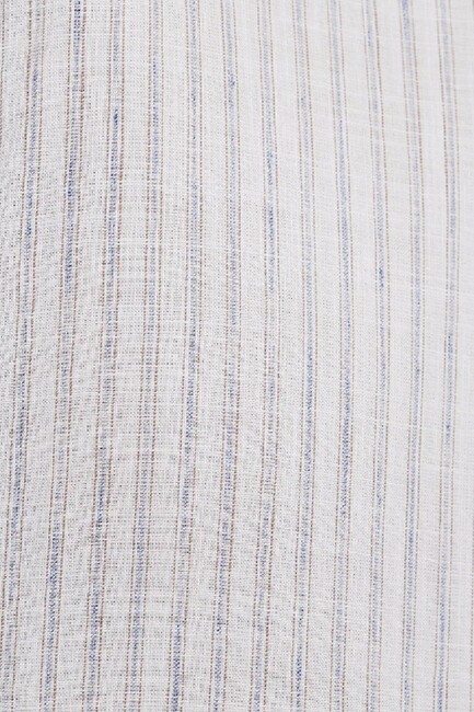 Erkek Çizgili Gömlek 0212004-91559 Ekru - Thumbnail