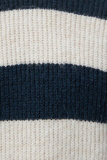 Erkek Çizgili Kazak 0710118-70490 Lacivert - Thumbnail