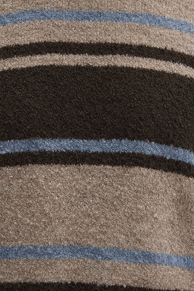 Erkek Çizgili Kazak 0710332-70251 Kahve 