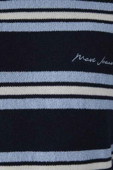 Erkek Çizgili Kazak 0710434-70490 Lacivert - 8