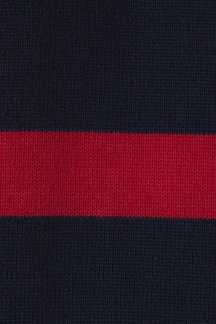 Erkek Çizgili Polo Kazak 0710440-90367 Lacivert - 8