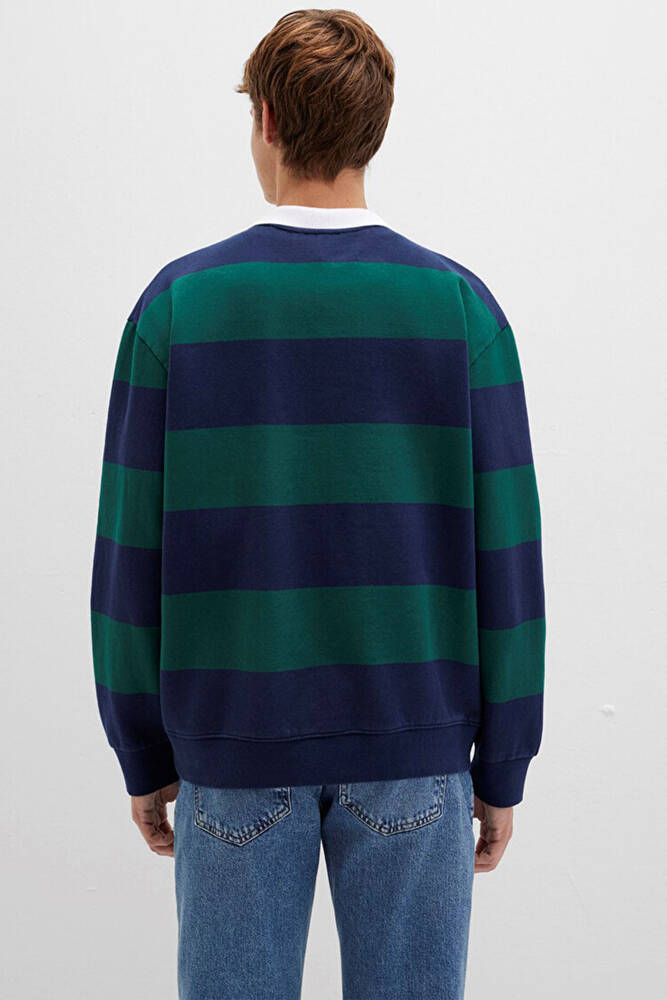 Erkek Çizgili Sweat 0S10491-70497 Lacivert 