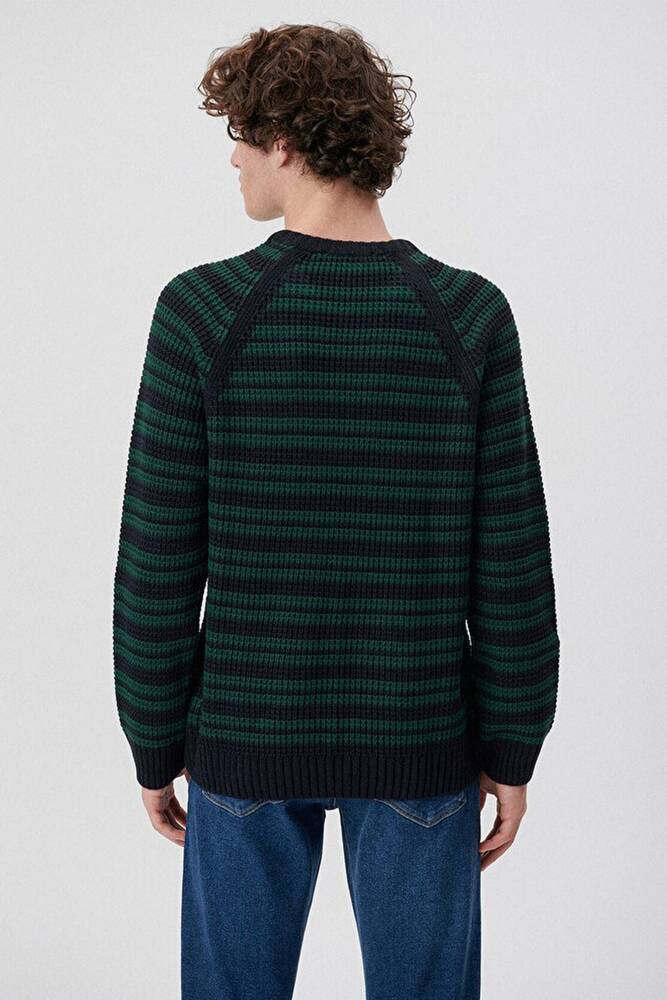 Erkek Çizigli Kazak 0710117-70490 Lacivert 