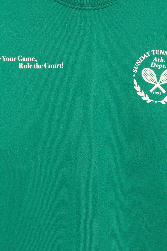 Erkek Çocuk Ace Your Game Baskılı Tişört 6610401-71697 Yeşil 