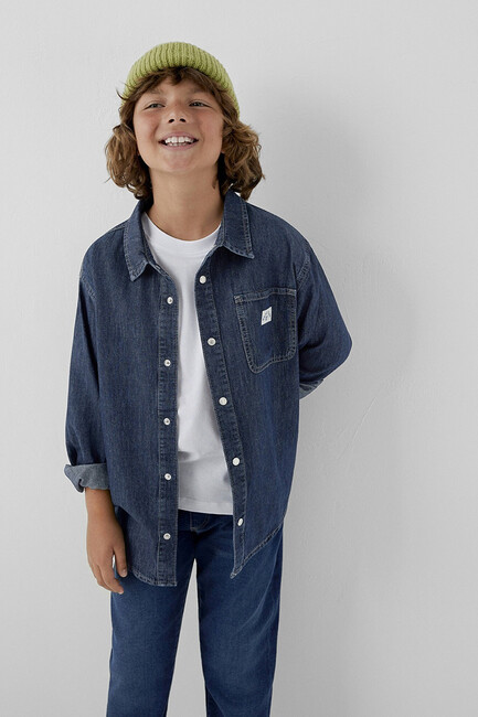 Erkek Çocuk Adryan Denim Gömlek 6221158-A4157 Lacivert (1)