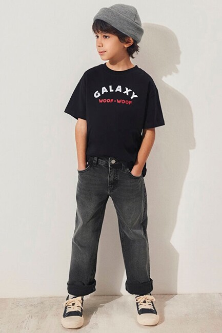 Erkek Çocuk Astto Baskılı Tişört 6610253-900 Siyah (1)