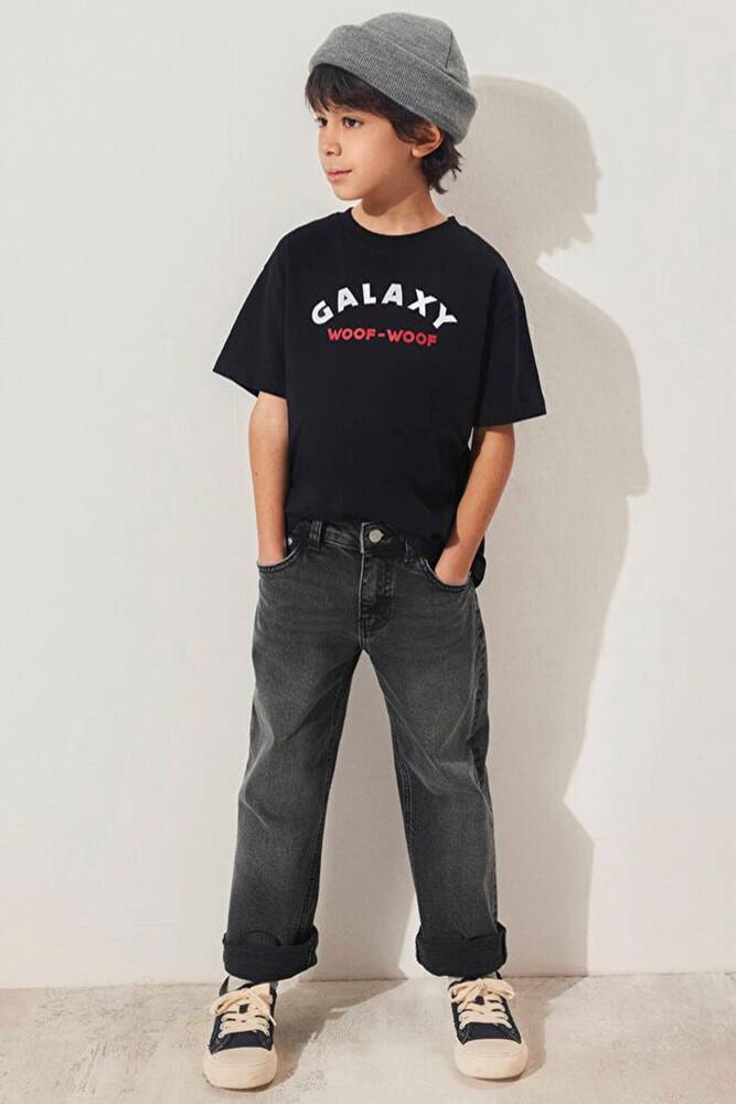 Erkek Çocuk Astto Baskılı Tişört 6610253-900 Siyah 