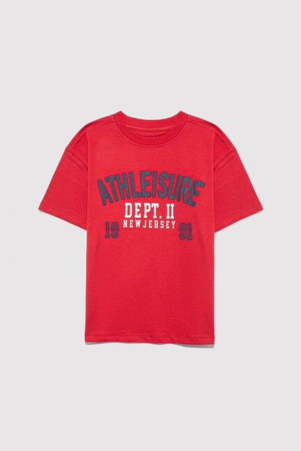 Erkek Çocuk Athleisure Baskılı Tişört 6610358-85905 Kırmızı (1)