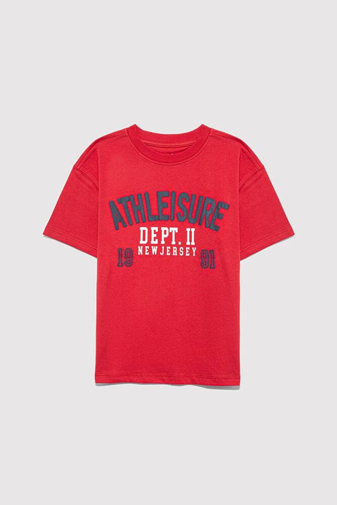 Erkek Çocuk Athleisure Baskılı Tişört 6610358-85905 Kırmızı 