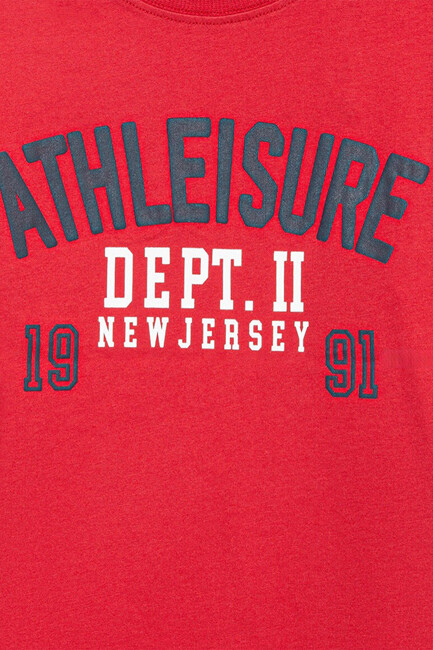 Erkek Çocuk Athleisure Baskılı Tişört 6610358-85905 Kırmızı (3)