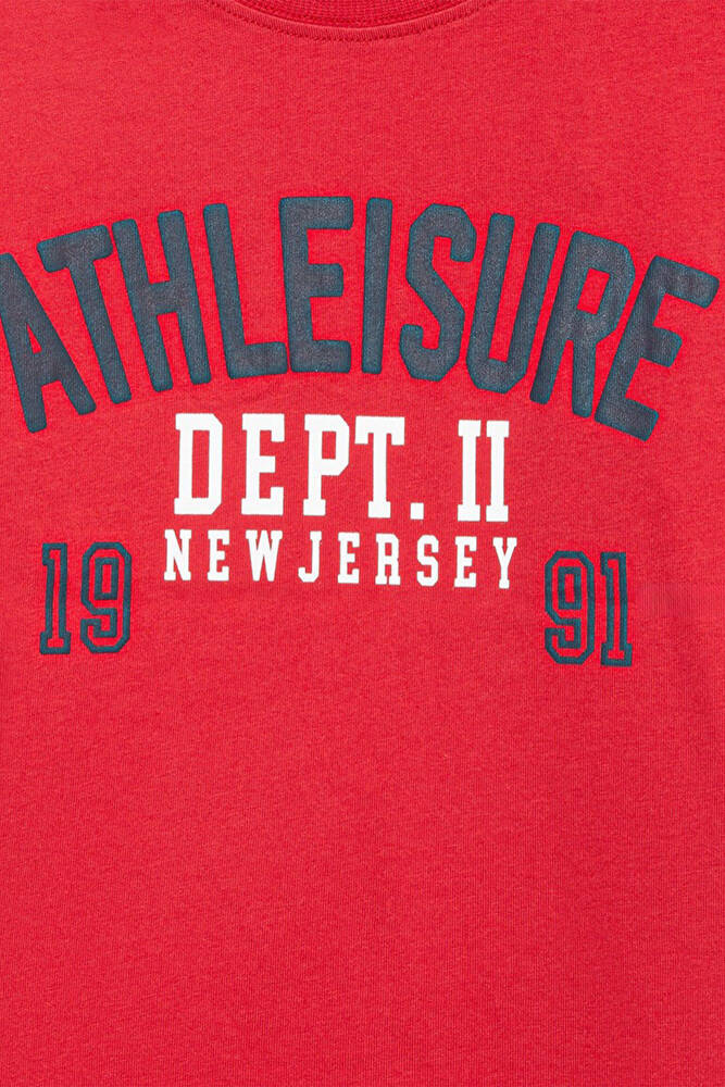 Erkek Çocuk Athleisure Baskılı Tişört 6610358-85905 Kırmızı 