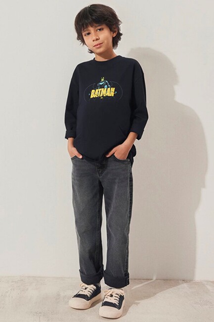 Erkek Çocuk Batman Baskılı Tişört 6610294-900 Siyah (1)