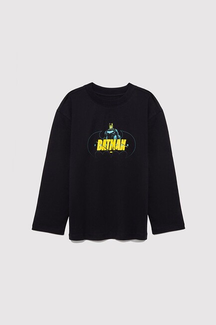 Erkek Çocuk Batman Baskılı Tişört 6610294-900 Siyah (2)