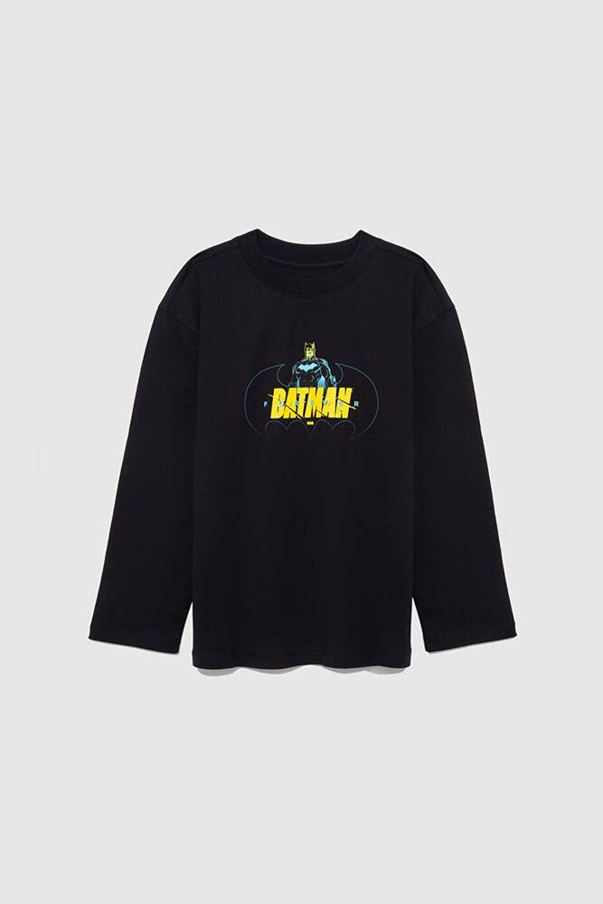 Erkek Çocuk Batman Baskılı Tişört 6610294-900 Siyah 