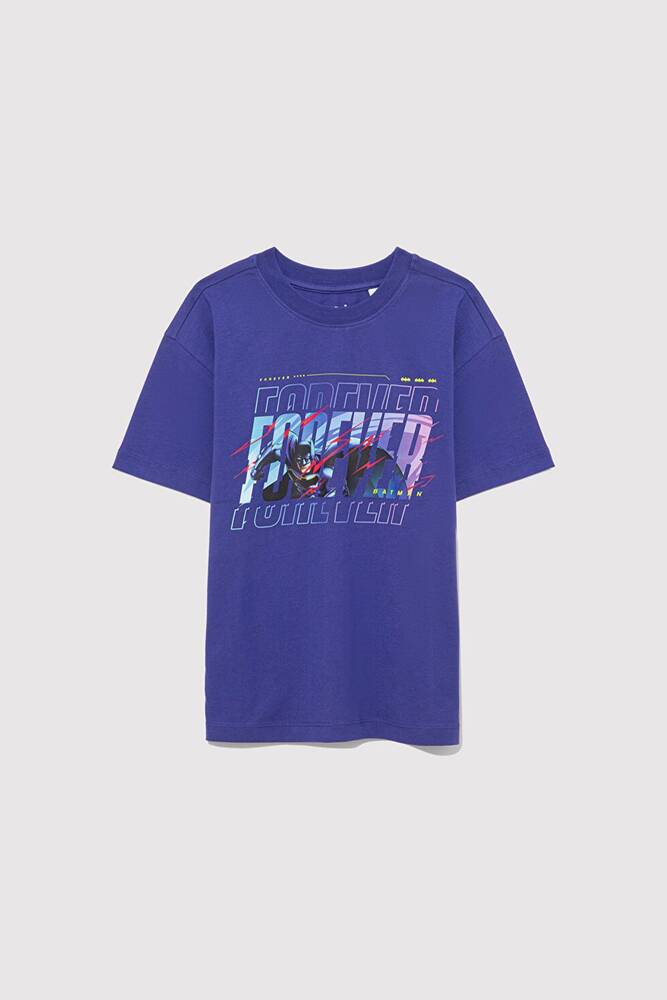 Erkek Çocuk Batman Baskılı Tişört 6610295-70908 Mor 