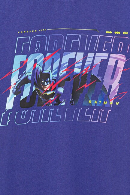 Erkek Çocuk Batman Baskılı Tişört 6610295-70908 Mor - Thumbnail