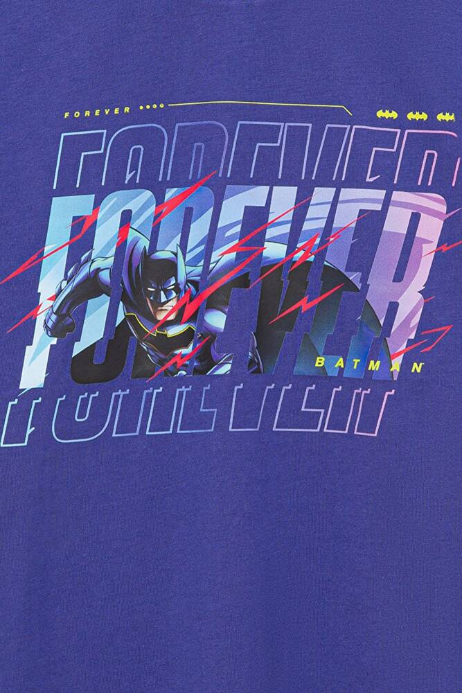 Erkek Çocuk Batman Baskılı Tişört 6610295-70908 Mor 
