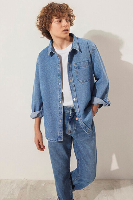 Erkek Çocuk BOB Denim Gömlek 6210000-86709 Mavi (1)