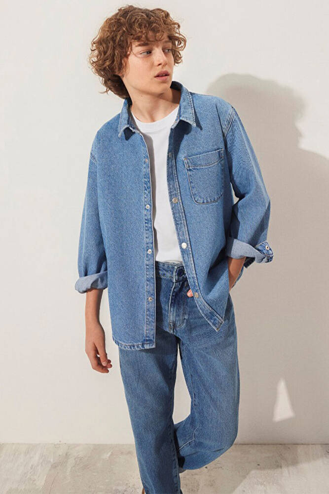 Erkek Çocuk BOB Denim Gömlek 6210000-86709 Mavi 