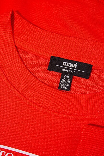 Erkek Çocuk Born To See Baskılı Sweat 6S10125-88523 Turuncu - Thumbnail