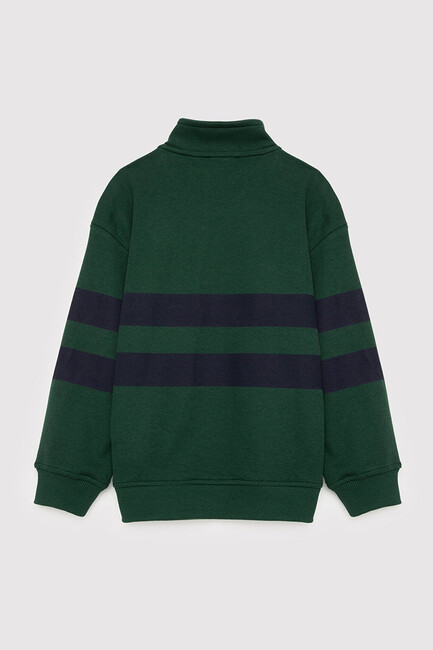 Erkek Çocuk Çizgili Logo Sweat 6S10197-71932 Yeşil (2)