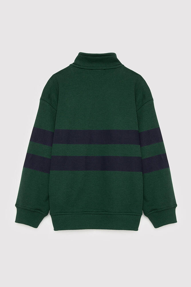 Erkek Çocuk Çizgili Logo Sweat 6S10197-71932 Yeşil  - 3