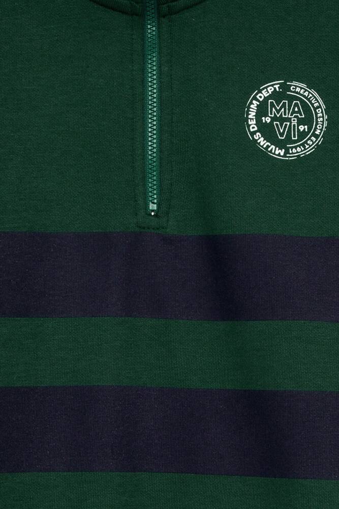 Erkek Çocuk Çizgili Logo Sweat 6S10197-71932 Yeşil  - 5